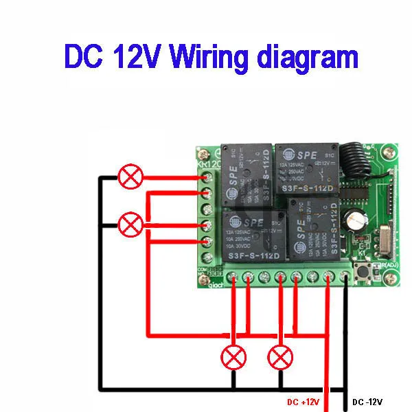 433 МГц Беспроводной дистанционного Управление выключатель AC/DC 12V 4CH модуль приемника радиорелейной линии с 4 канальный РЧ remotetransmitter