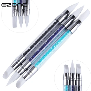 

EZONE 3PCS Colorful Diamond Double Head Silica Gel Paint Brush For Art Water colorful Oil Painting Children Gifts School Supply