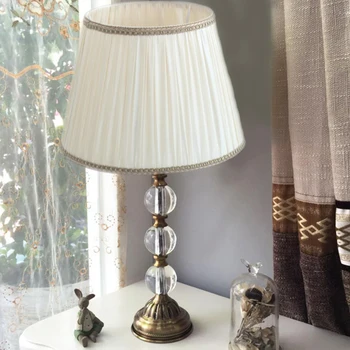 

Luxary classic American bedroom table light foyer European crystal table lamp glass tall table light bedside hotel table lamp