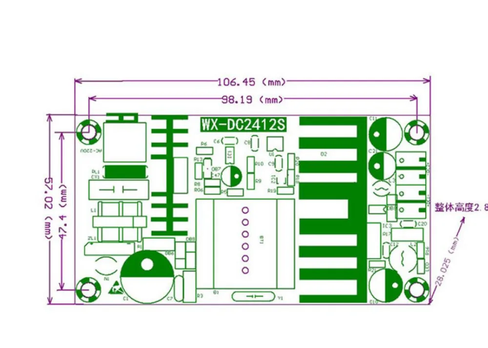 AC 110V 220V to DC 24V4A 5V1A 120W Dual Switch Power Supply Board AC-DC Module