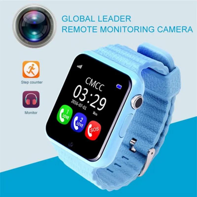 GPS smart watch детские часы V7k с камерой/facebook SOS вызова расположение DevicerTracker для малыша