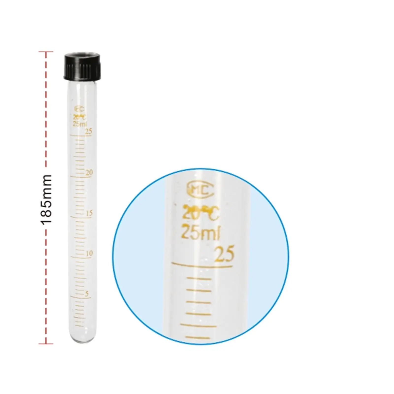 25mL Glass Centrifuge Test Tube With/PP Screw Cap Round Bottom 3 Pcs/Lot | Канцтовары для офиса и дома