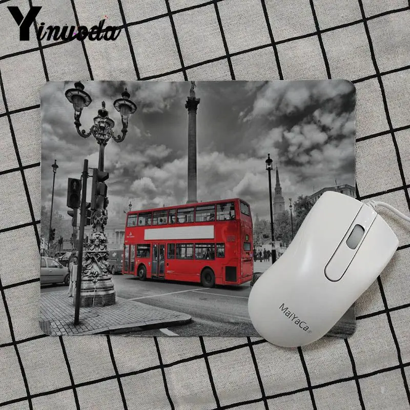 Yinuoda Лондон автобус Англия Телефон Ретро дизайн геймер скорость мыши розничная маленький резиновый коврик для мыши простой дизайн скорость игровой коврик для мыши
