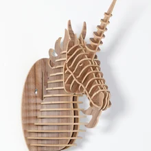 Деревянные модные аксессуары трехмерные muons украшения в виде единорога настенные вешалки