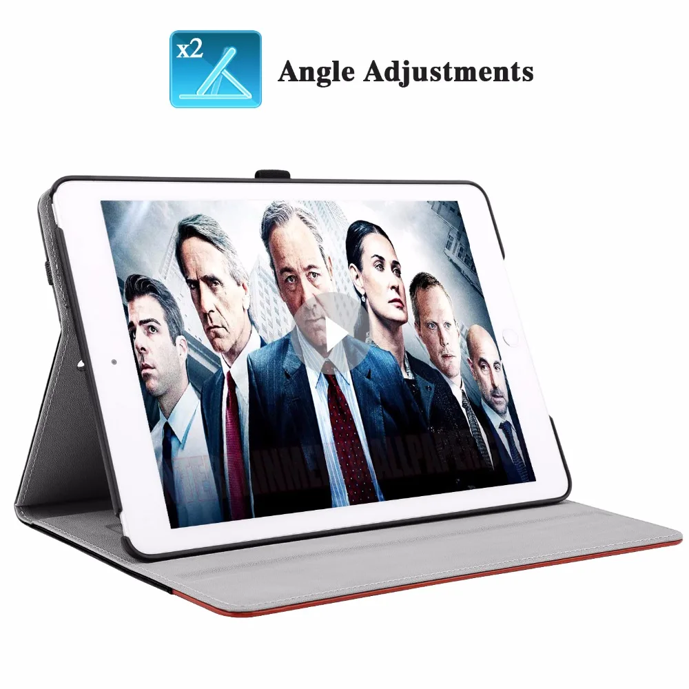 Чехол для iPad 9,7 /, смарт-чехол с мультиуглом обзора Folio Stand с карманом и функцией автоматического пробуждения/сна для iPad