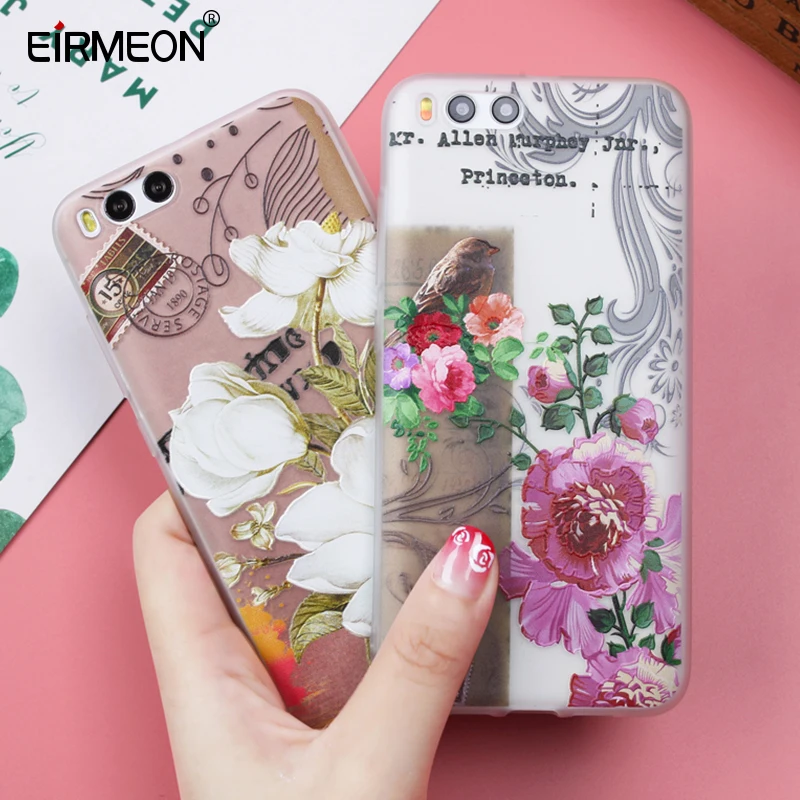 TPU Phone Case For Xiaomi Mi 5X A1 8 SE Redmi 6 Pro S2 Note 4 4X 5 5A 3D Relief Floral Cute Back Covers 4A |