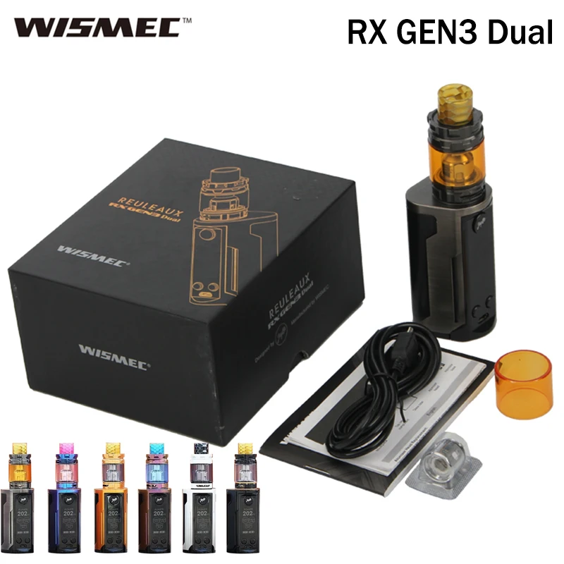 Wismec Reuleaux RX GEN3 двойной комплект с GNOME King Tank 5 8 мл и 230 Вт GEN 3 бокс мод набор