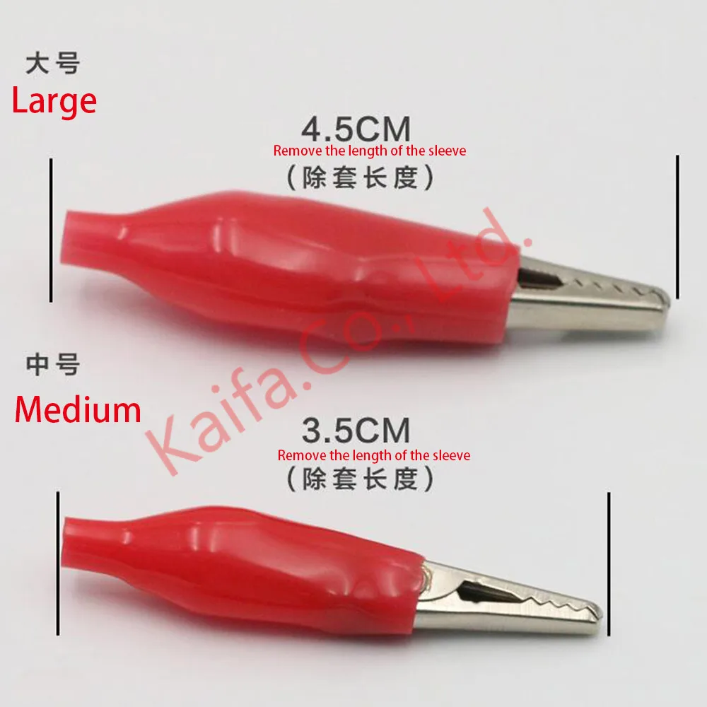 

10 Pcs/ lots Large Insulation Boot Metal Alligator Clip Electric Test 45MM Lead colorful small crocodile clip Color random