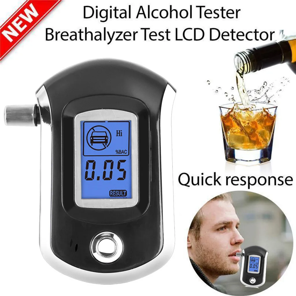 

Car Alcohol Tester Digital Breath Alcohol Tester LCD Breathalyzer Analyzer Detector d18