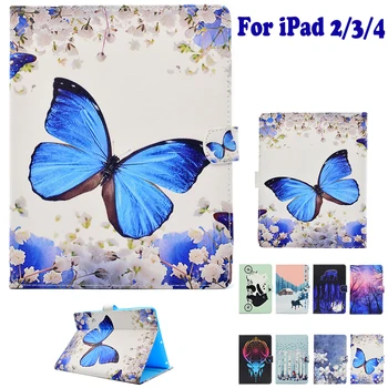 

Fashion Pattern Tablet PC Case for Apple ipad 2/3/4 ipad4 Smart Case Cover Painted Stand Flip Shell coque para capa silicone