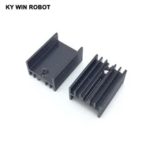 Transistor Radiator To-220-Heatsink TO220 Aluminium Cooling 1 10pcs 20--15--10mm Black