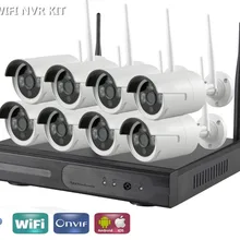 8CH CCTV Беспроводная система 960P NVR 8 шт 1.3MP ИК Открытый P2P Wifi IP камера видеонаблюдения системы безопасности комплект видеонаблюдения