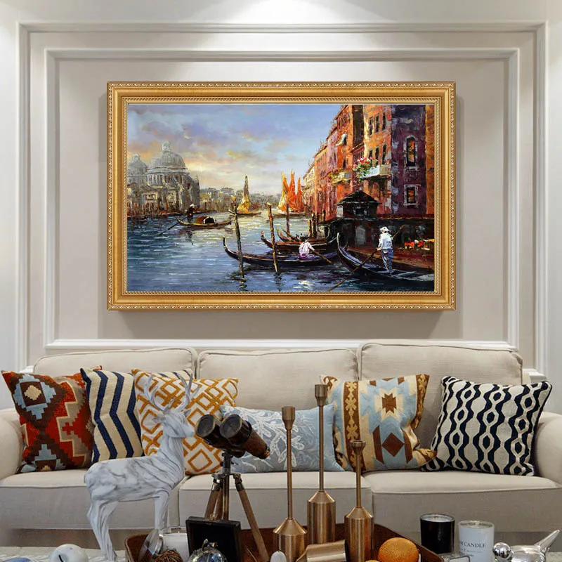 

Living Room Oil Painting Venice Water City Sofa Background Wall Decoration Canvas Painting Bedroom Study Art Wall Mural Painting