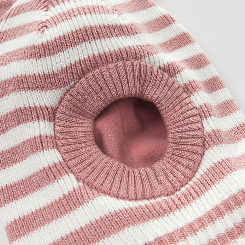 DB3759 Dave Bella зимние для маленьких мальчиков темно полосатая шляпа девочек розовый