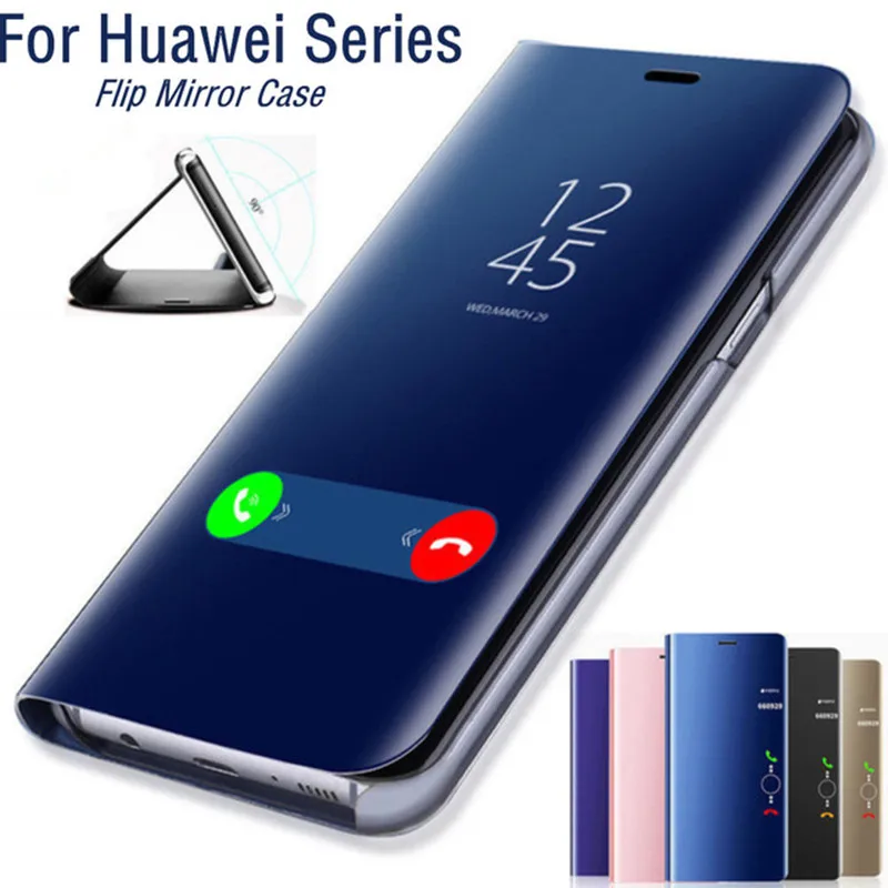 

Flip Mirror Case For Huawei P30lite Pro P10Plus P10 P9 Lite P20 pro Clear View Smart Cover For P10Lite P20Pro P20 P30 Lite Cases