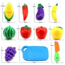 11 PCS Set Plastic Kitchen Pretend Play Food Fruit Vegetable Cutting Toy For kid Educational Toy