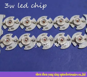 

50PCS 3W deep red High Power LED Light Emitter 660nm with 16mm Star Heatsink