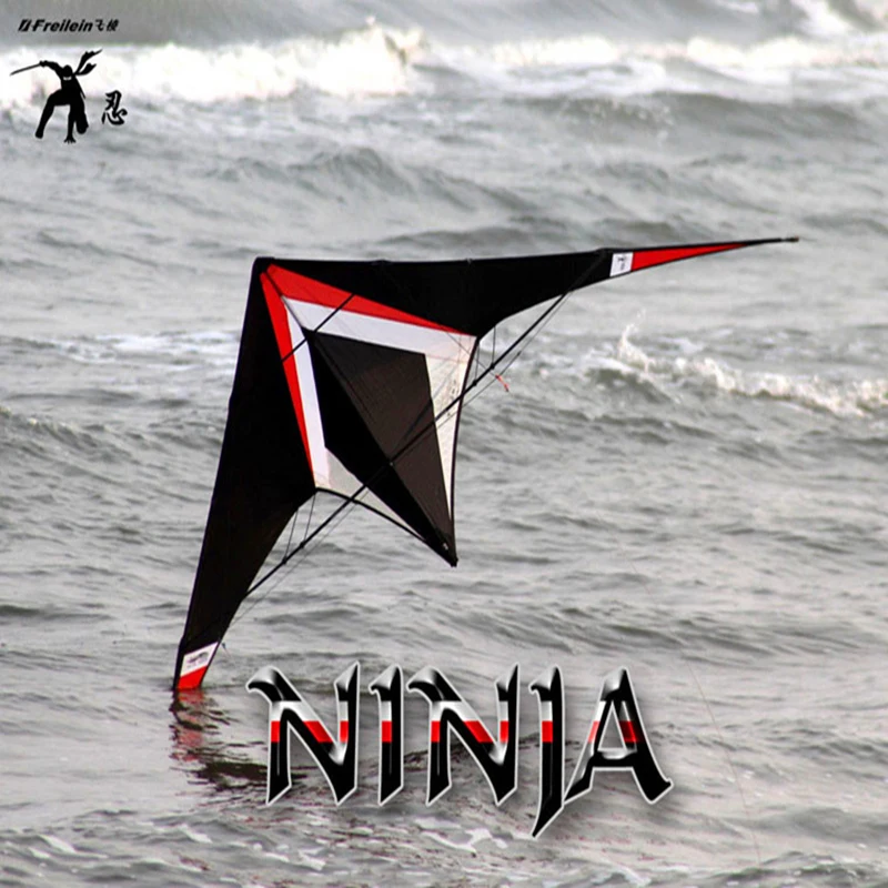 

free shipping high quality 2.4m Ninja stunt kites pc31 ripstop with handle line power kite japanese kites sale dual line toys