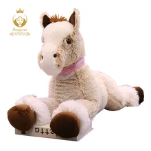 1 шт. 90 см/120 см Моделирование плюшевые мягкие животные, большой лежащий коричневый лошадь Мультяшные плюшевые куклы, детские игрушки, домашний декор