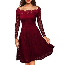 Халат femme сексуальная урожай цветочные кружева dress женщины элегантный длинным рукавом 50 s 60 s ретро стиль рокабилли качели свадьбы party dress
