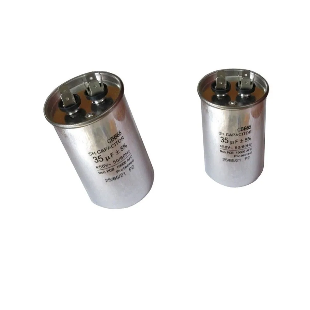 2Pcs CBB65 Electrolytic 35UF 450V Volt Round Motor Run Capacitor Replacement