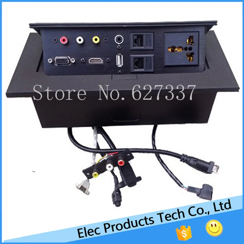 

Bulk 3PIN POWER 1VGA 1 HDMI 1 USB 1 DOUBLE AUDIO 2 DATA POPUP SOCKET Thick edge right angle/Thin edge fillet free shipping