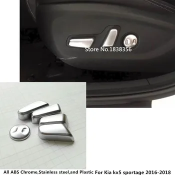 

For Kia Kx5 Sportage 2016 2017 2018 Styling Cover Detector ABS Chrome Seat Adjustment Knob Button Switch Trim Accessories 5pcs