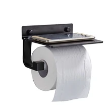 Рулонная бумажная полка для ванной комнаты портативная алюминиевая настенная подставка для туалетной бумаги черные Серебряные товары для дома, ванной