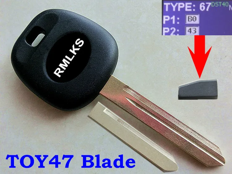 RMLKS транспондер брелок с 4D 4D67 чип, пригодный для Toyota RAV4 PRADO Camry Reiz Горец Yaris Corolla Uncut ключ лезвие