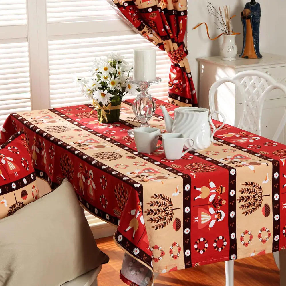 Christmas Cotton Linen Tablecloth Dining Rome Table Cloth Wedding Party