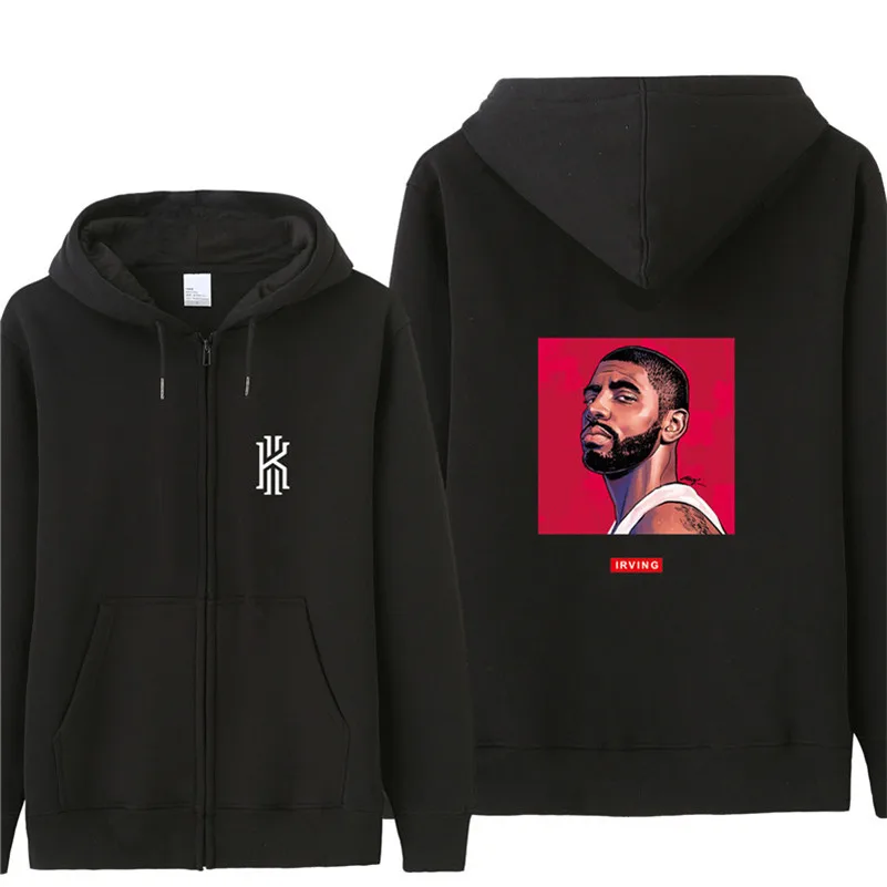 

New Fashion Zipper Kyrie Irving Hoodies Men Fashion Coat Pullover Fleece Jacket Unisex Man Kyrie Irving Sweatshirts
