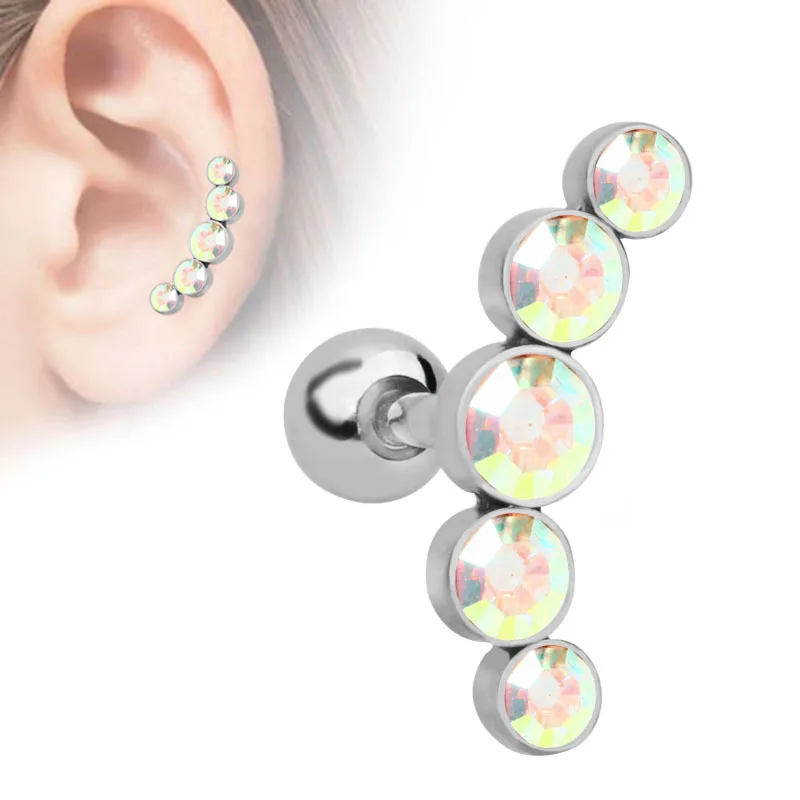 

MD Ear Studs Piercing Tragus Earrings Cartilage Helix Small Ball Ear Bone Nail Stick