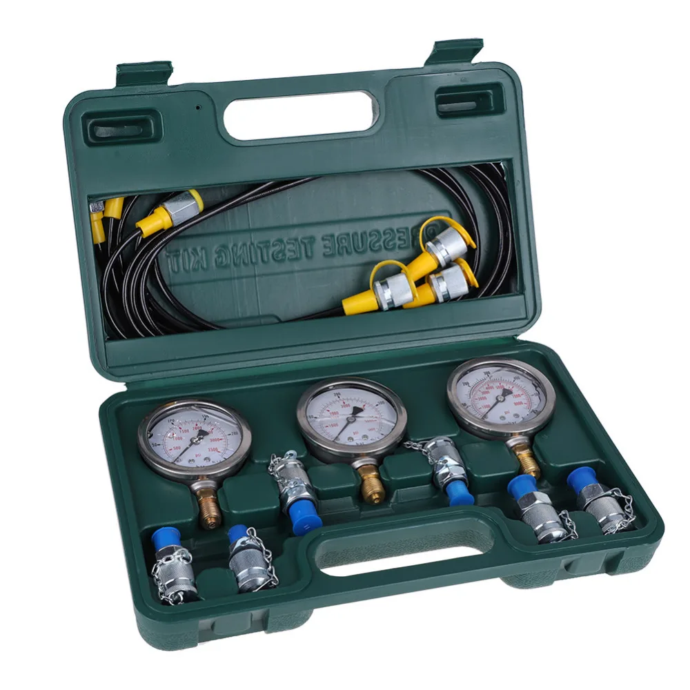 Excavator Hydraulic Pressure Test Kit with Testing Hose Coupling Pressure Gauge Testing Hydraulic Tools Excavator Hydraulic Pressure Test Kit with Testing Hose Coupling Pressure Gauge Testing Hydraulic Tools