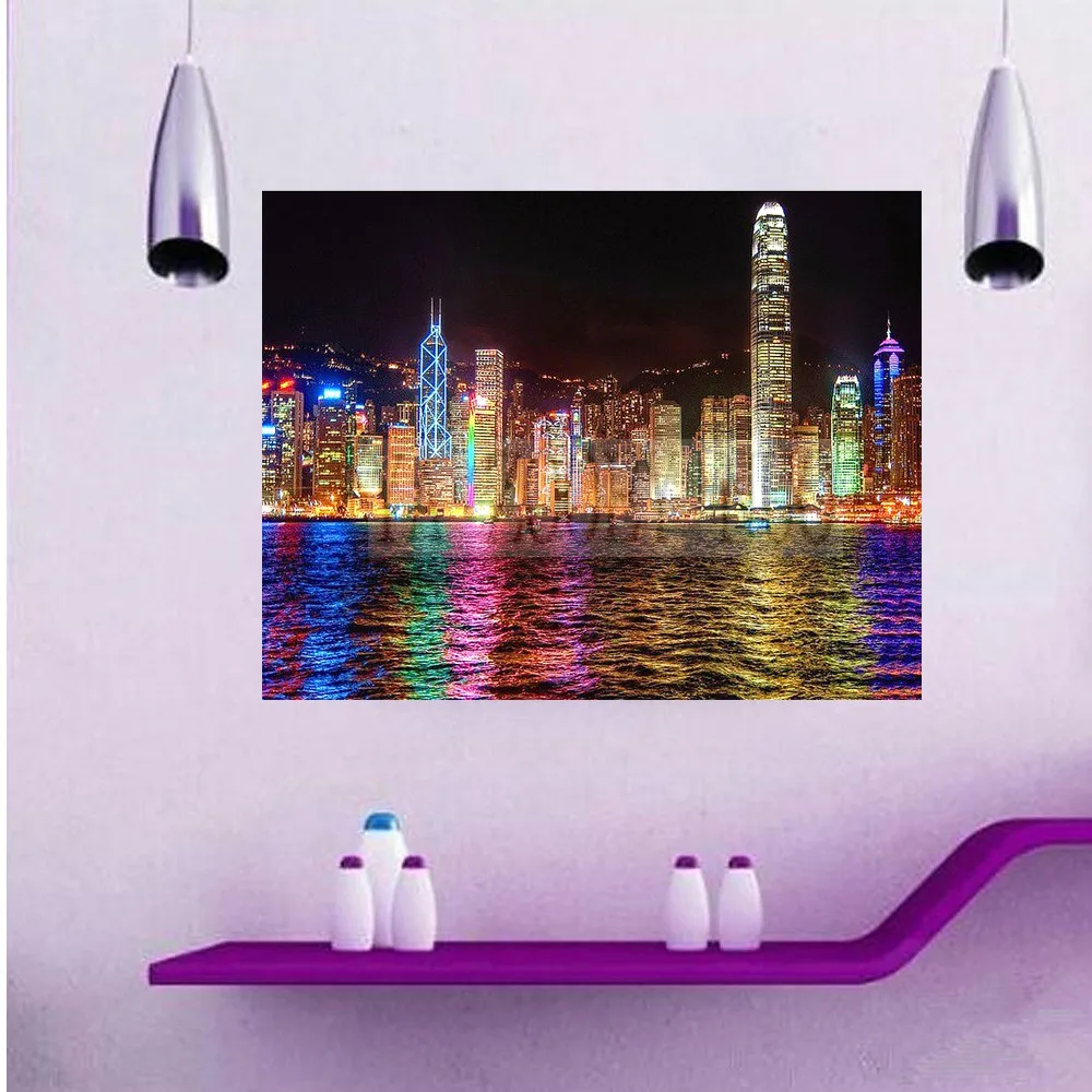 

YA ZOOEY NUO New Diamond Embroidery DIY Diamond Painting Cross Stitch City night view Round Resin Mosaic Painting Decor R1755