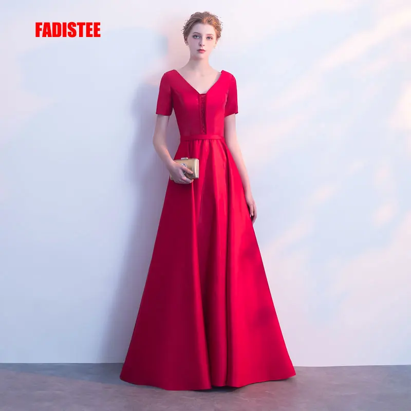 

FADISTEE New arrival elegant evening party dresses Vestido de Festa gown beading short sleeves Robe De Soiree prom dress