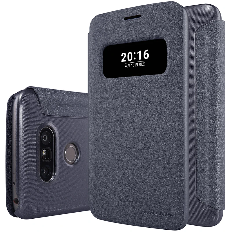 NILLKIN Искра флип PU Кожа жесткого пластика задняя крышка телефона чехол для lg g5