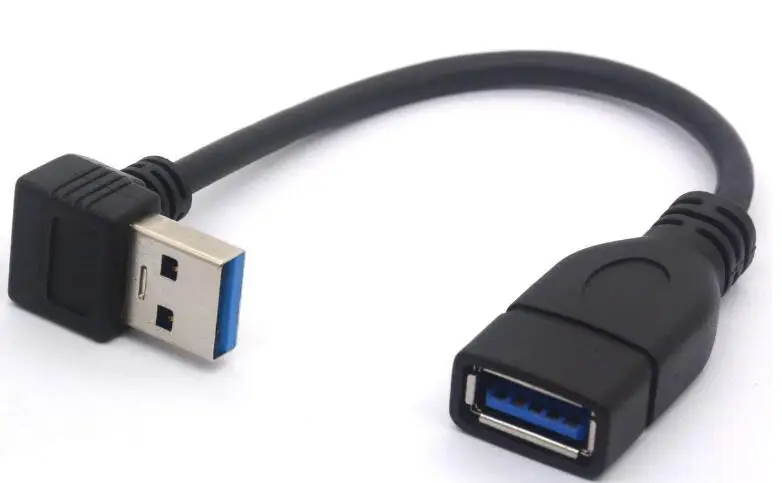 

LBSC Short USB 3.0 Extension Cable, 90 Degree Left Angled USB Type A Male to Female Lead 5Gbps Speed Extender Cord - 15cm (Down)