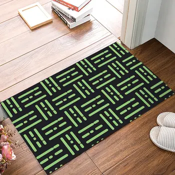 

Modern Green Geometric Welcome Door Mats Kitchen Floor Bath Entrance Rug Mat Absorbent Indoor Bathroom Rubber