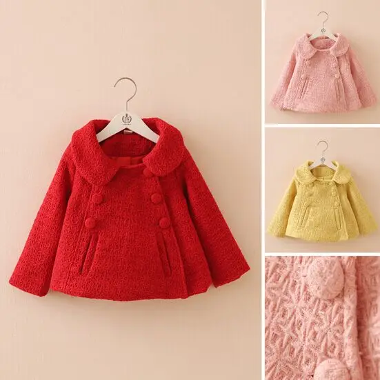 

Girls double-breasted trench coat pure color small han edition coat dust coat lapels 2-8 years old