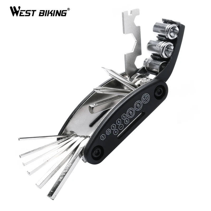 WEST BIKING Bike Multi Repair Ferramenta Kit MTB Spoke Wrench Screwdriver Cycling Bicycle Tire Repair Maintenance Tools Sets