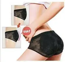 Wholesale Women False Butt Lift Briefs Mid Waist Breathable Floral Lace Hip Shaping Underpants Pads Removable Knickers B-0919