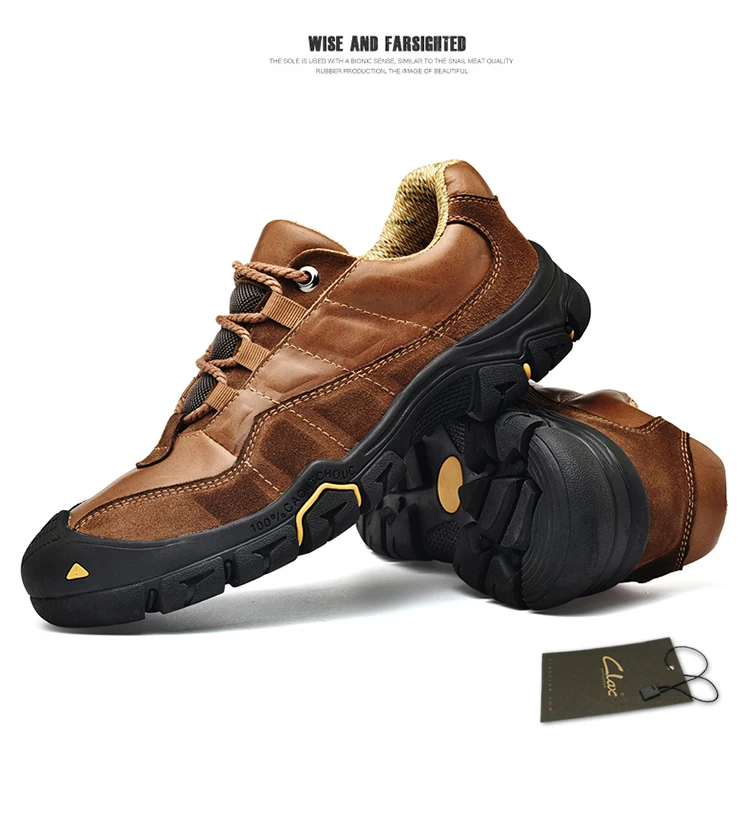 CLAX/мужские рабочие ботинки из натуральной кожи; сезон весна-осень; защитная обувь; мужские кожаные ботинки кэжуал; ботильоны; прогулочная обувь размера плюс