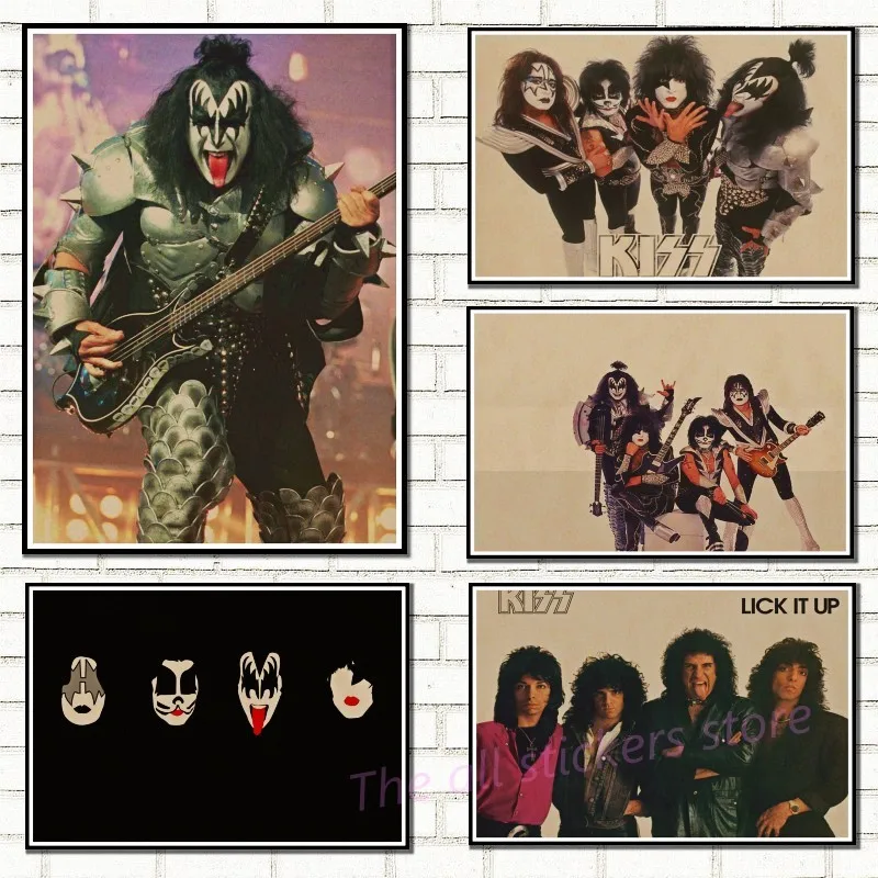 ВИНТАЖНЫЙ ПЛАКАТ Kiss band крафт ретро Европейская и американская музыкальная команда звезда классическая декоративная живопись Ретро плакат/6026