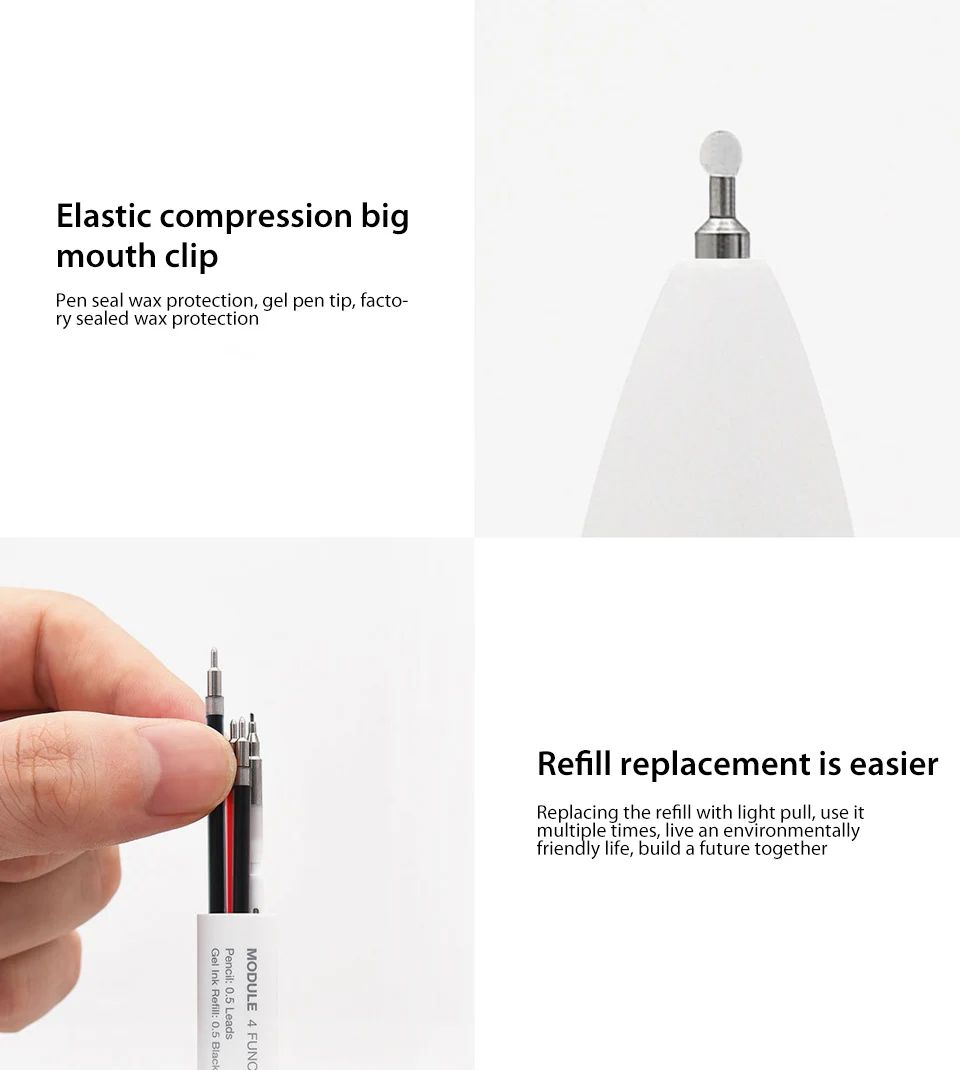 Xiaomi KACO 4 In 1 Multifunction 0.5mm Black Blue Red Refill Gel Pen Mechanical (11)