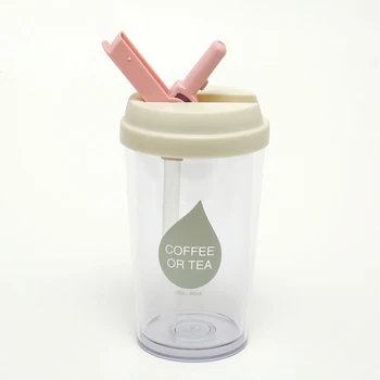 

My Water Bottle Women Plastic Water Bottles Coffee Creative Wide Mouth Sport Water Bottle Lid Drink Suction Clear Glass Bottles5