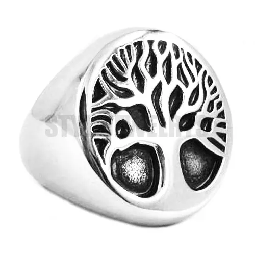 Great Life Tree Ring Gioielli In Acciaio Inossidabile Claddagh Style Nodo Celtico Motor Biker Uomo Donna Anello All'Ingrosso Swr0382
