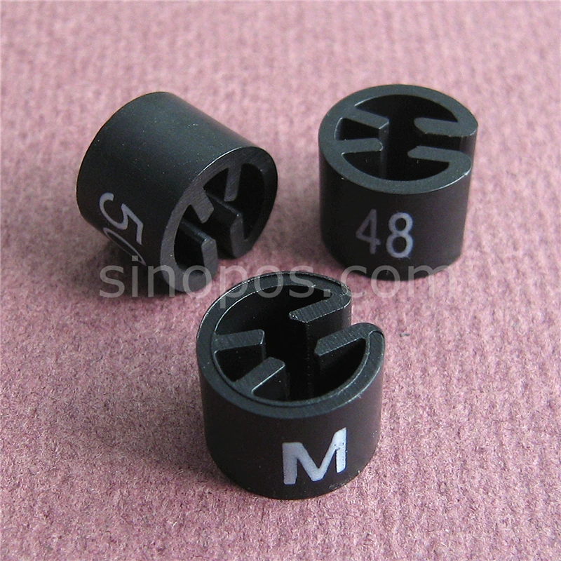

Plastic Black Size Marker For Hangers, all regular sizes pre-printed, garment clothing accessories, hanger tube size cube clips