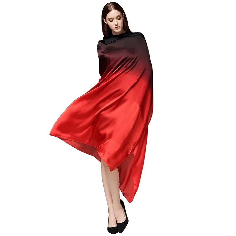 [RUNMEIFA] 2017 Silk mulberry silk scarves silk scarf women thin hair long hair color scarf spring and autumn beach towel