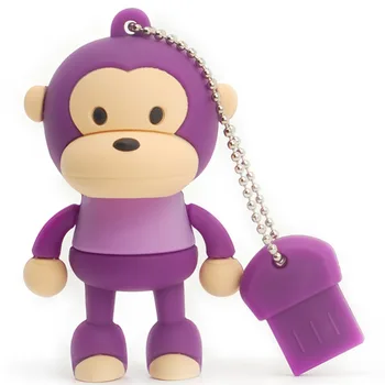 

LEIZHAN Cute pen drive 64GB 32GB 16GB 8GB 4GB Monkey Memory Stick Pendrive usb 2.0 usb flash drive key chain usb drive