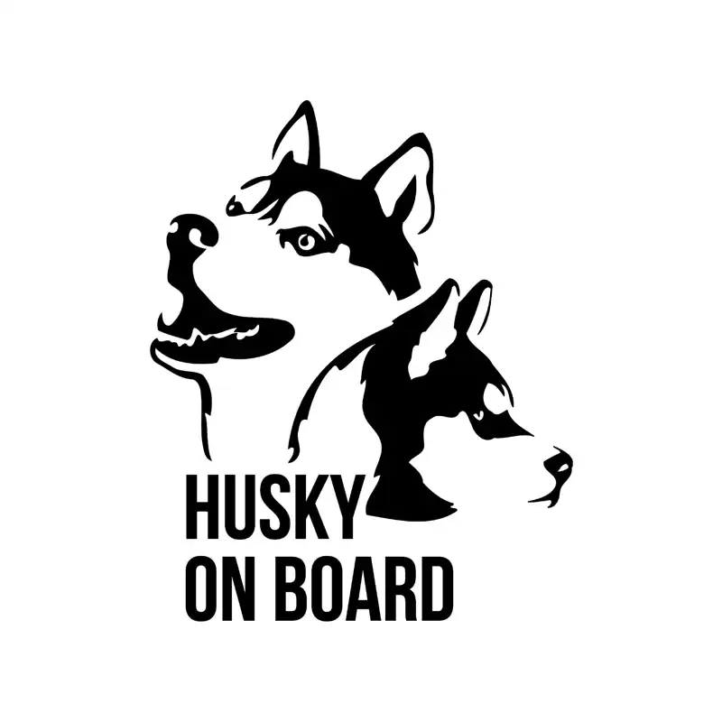 car Sticker Husky Sticker Vinyl Decal Sticker for Cars Walls Black and White Husky car Decal Trucks Laptops 11 Windows